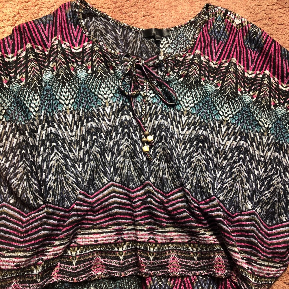 Thin Sheer Multi-Patterned Shirt - Picture 5 of 12